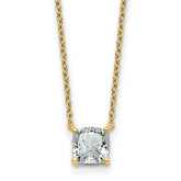 14k 1 carat Certified Lab Grown Diamond VS+ F+ Cushion Complete 18 inch Four Prong Pendant Necklace